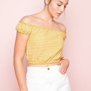 Brandy Melville yellow gingham top